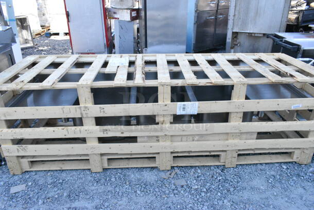 BRAND NEW! Elkay Stainless Steel Commercial 3 Bay Sink w/ Dual Drain Boards. No Legs.  - Image 1 of 6