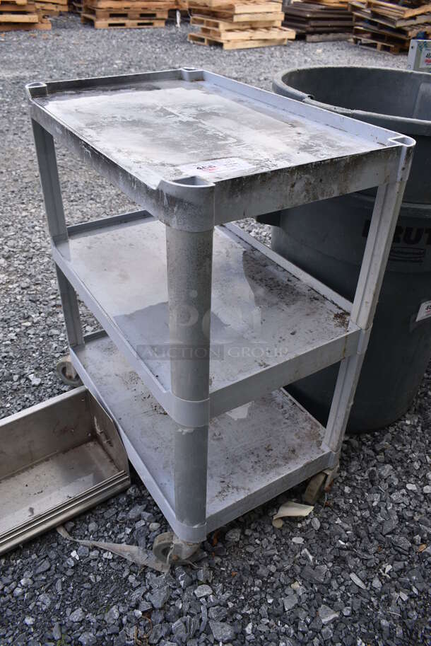Gray Poly 3 Tier Cart on Commercial Casters. 27x17x33 - Image 2 of 3