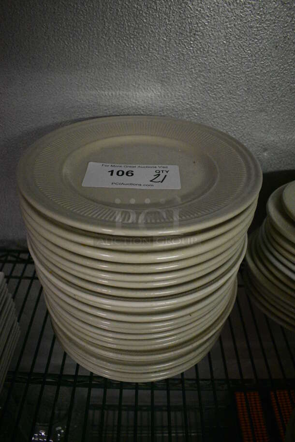 21 White Ceramic Plates. 10x10x1. 21 Times Your Bid! (kitchen) - Image 1 of 3