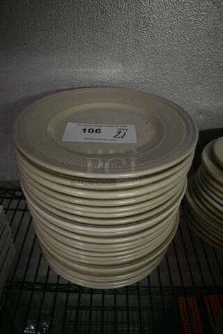 21 White Ceramic Plates. 10x10x1. 21 Times Your Bid! (kitchen)