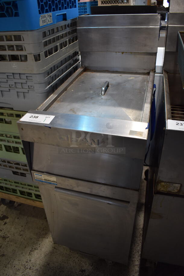 Dean CFSM150GNS Stainless Steel Commercial Floor Style Natural Gas Powered Deep Fat Fryer. 120,000 BTU. 16x31x47 - Image 3 of 8