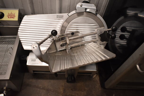BRAND NEW SCRATCH AND DENT! Avantco 177SL713MAN Stainless Steel Commercial Countertop Medium Duty Meat Slicer. 120 Volts, 1 Phase. Tested and Working! - Image 2 of 7