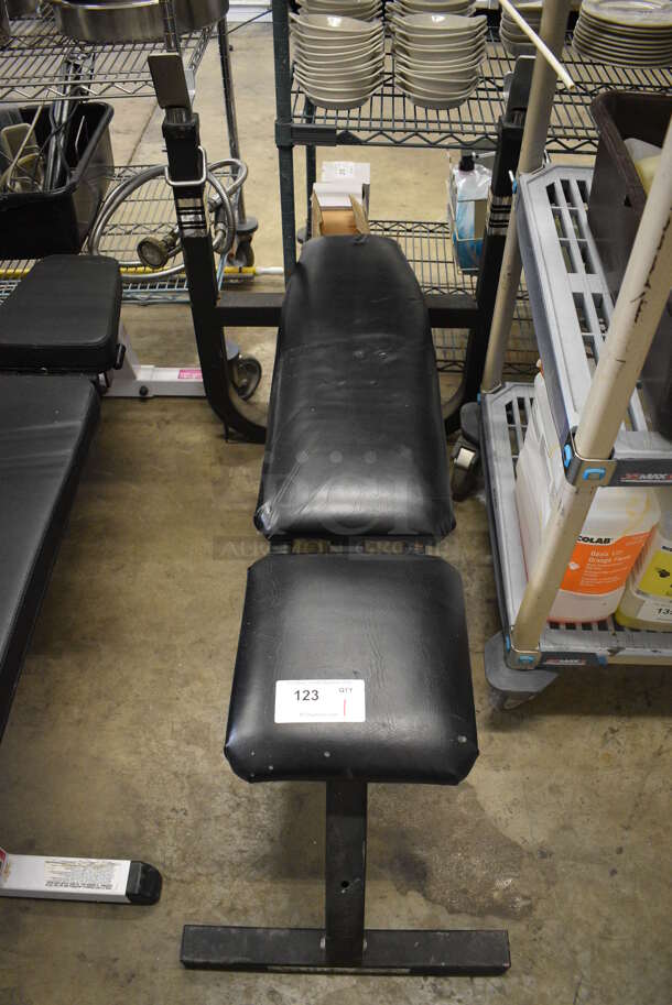 Brutus Excel Black Metal Floor Style Weight Bench. 24x49x34 - Image 1 of 6