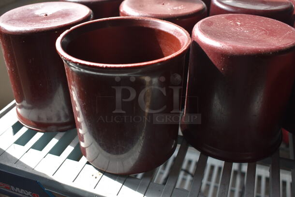 ALL ONE MONEY! Lot of 22 Maroon Poly Bins! 5x5x5 - Image 3 of 3