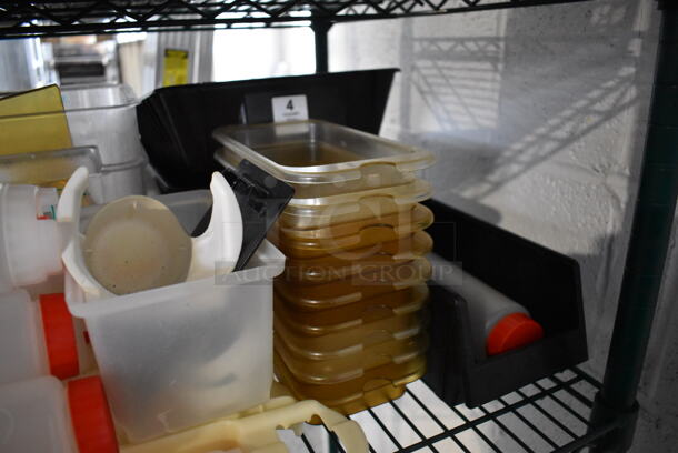 ALL ONE MONEY! Tier Lot of Various Items Including Poly Bins and Condiment Bottles - Image 4 of 5