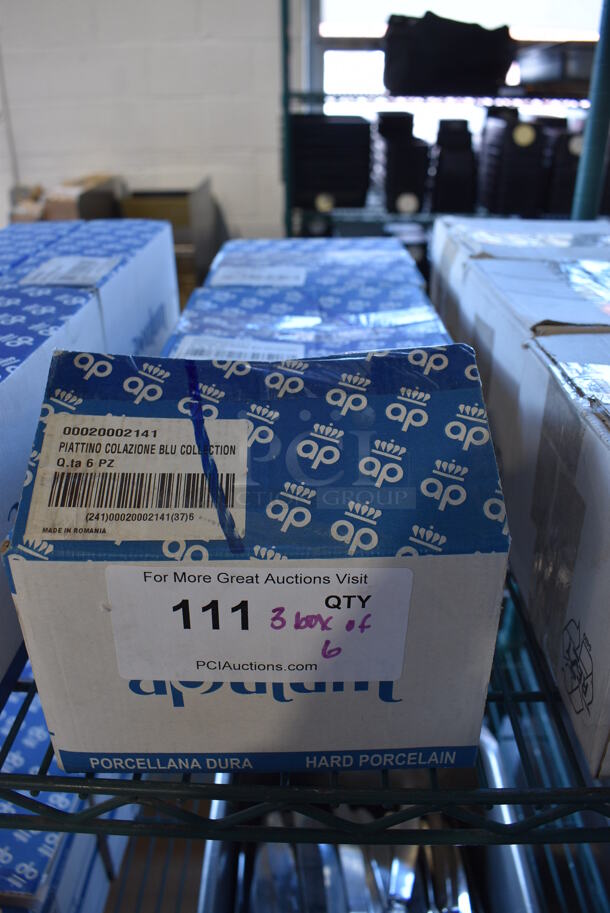 3 Boxes of 6 BRAND NEW Apulum White Ceramic Saucers. 6.5x6.5x1. 3 Times Your Bid! - Image 5 of 5