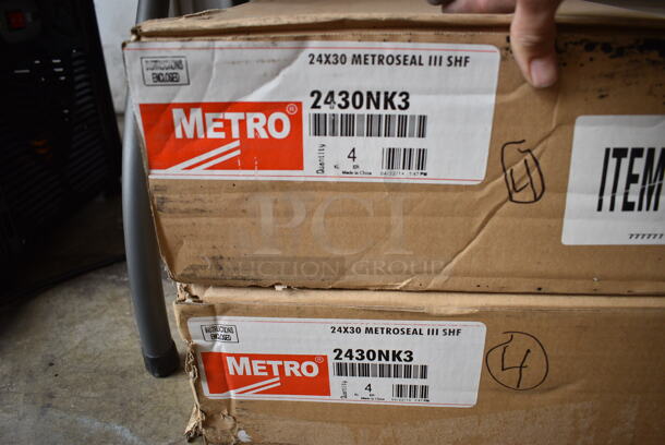 ALL ONE MONEY! Lot of 8 BRAND NEW IN BOX! Metro Green Finish Wire Shelves. 30x24x1.5 - Image 3 of 3