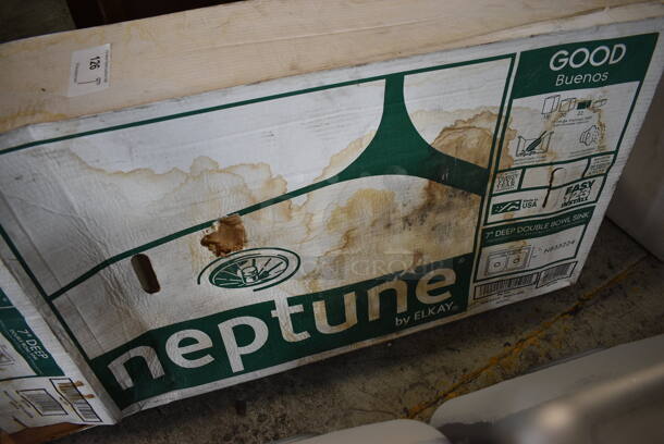 BRAND NEW IN BOX! Neptune Stainless Steel 2 Bay Drop In Sink. 33x22x7. Bays 14x16x6 - Image 6 of 6