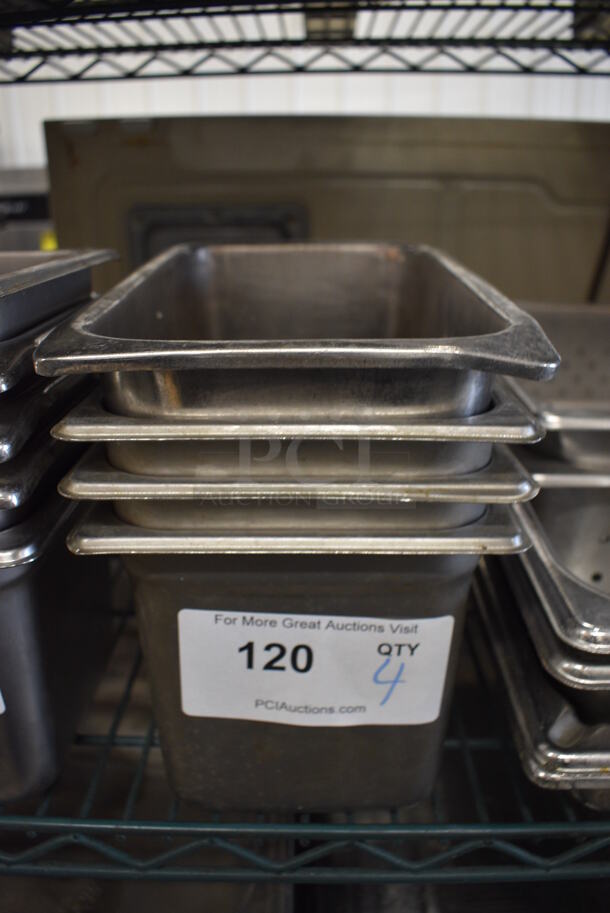 4 Stainless Steel 1/4 Size Drop In Bins. 1/4x6. 4 Times Your Bid! - Image 1 of 3