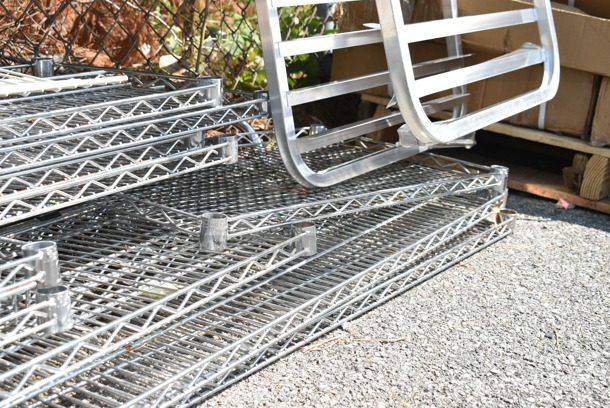 13 BRAND NEW SCRATCH AND DENT! Items Including Pan Rack Sides and Chrome Finish Wire Shelves. Includes 26x10x70, 32x16x2, 48x14x1.5, 30x18x1.5, 48x14x1.5. 13 Times Your Bid!  - Image 8 of 9