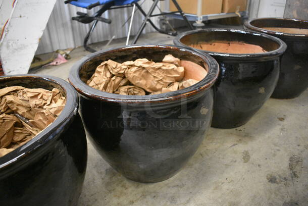 4 Black Planter Pots. 19x19x15.5. 4 Times Your Bid! - Image 2 of 5