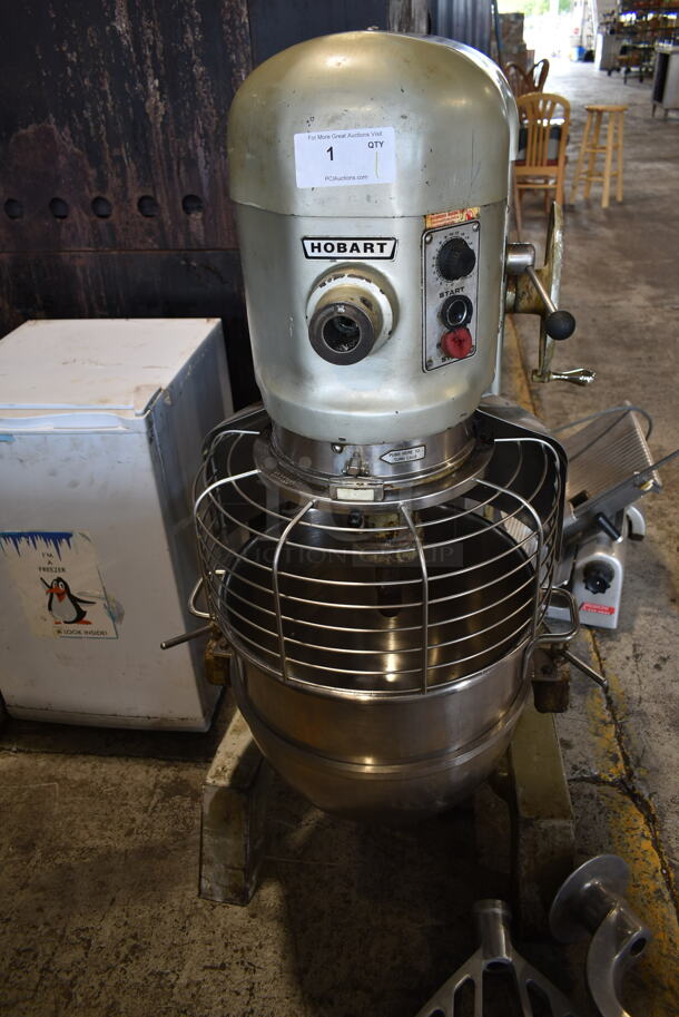 Hobart H-600-T Metal Commercial Floor Style 60 Quart Planetary Dough Mixer w/ Stainless Steel Mixing Bowl, Bowl Guard, Paddle and Dough Hook Attachments. 230 Volts, 3 Phase. - Image 4 of 12
