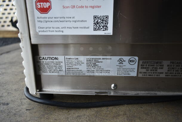 Crathco D25-4 Stainless Steel Commercial Refrigerated Beverage Machine w/ 2 Hopper and 1 Drip Tray. Missing Lid. 115 Volts, 1 Phase. Tested and Working! - Image 7 of 7