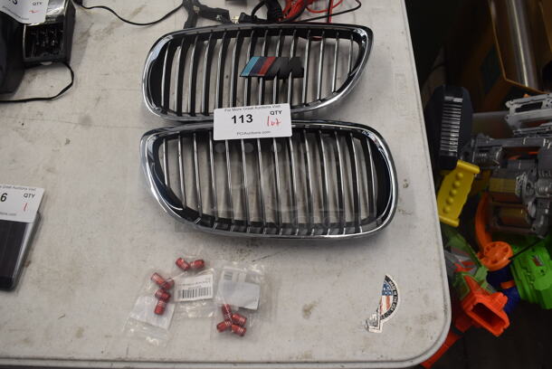 ALL ONE MONEY! 2 Grills for BMW M3 with Badge and Various Tire Stem Accessories - Image 1 of 4