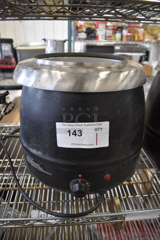 Thunder Group SEJ35000C Metal Commercial Countertop Soup Kettle Food Warmer. No Lid. 120 Volts, 1 Phase. 13x13x13. Tested and Does Not Power On