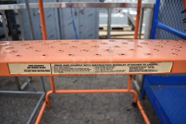 Ballymore Orange Metal Portable Ladder on Commercial Casters.  - Image 4 of 4