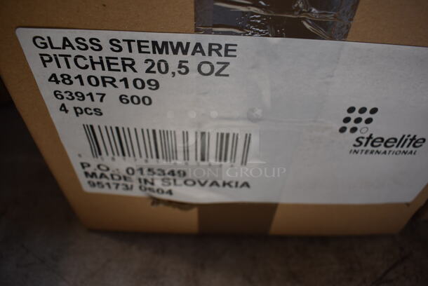 4 Boxes of 4 BRAND NEW IN BOX! Steelite Glass Pitchers. Missing 1. 3.5x3.5x6. 4 Times Your Bid! - Image 2 of 6