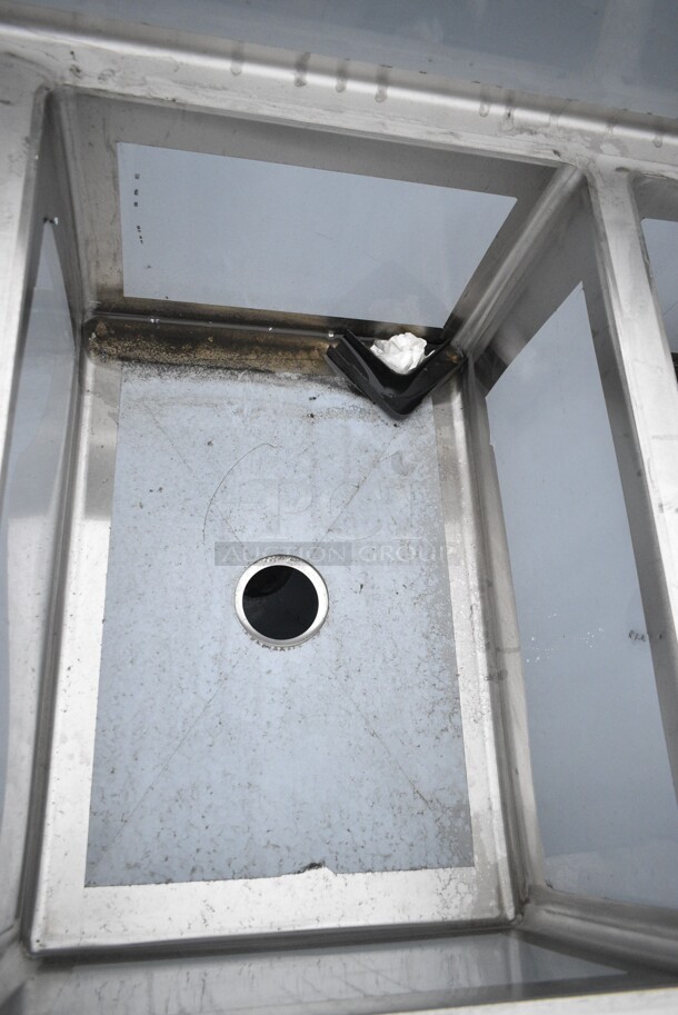 BRAND NEW SCRATCH AND DENT! Regency 600S32028224 115" 16-Gauge Stainless Steel Three Compartment Commercial Sink with 2 Drainboards - 20" x 28" x 14" Bowls. No Legs.  - Image 8 of 10
