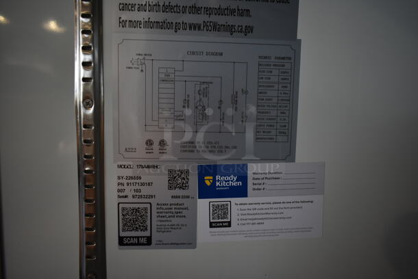 BRAND NEW SCRATCH AND DENT! 2022 Avantco 178A49RHC Stainless Steel Commercial 2 Door Reach In Cooler w/ Poly Coated Racks on Commercial Casters. 115 Volts, 1 Phase. Tested and Working! - Image 6 of 10