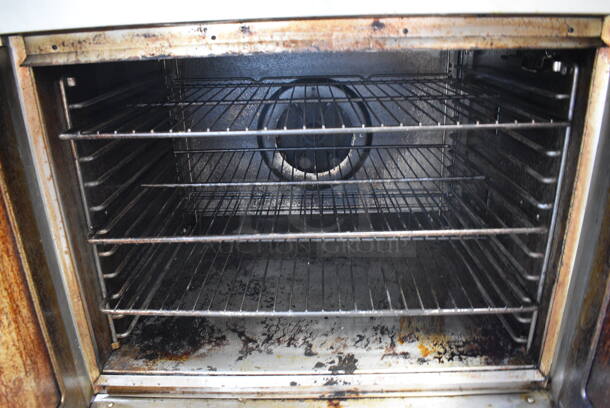 2 Blodgett Mark V Stainless Steel Commercial Electric Powered Full Size Convection Oven w/ View Through Doors, Metal Oven Racks and Thermostatic Controls. Appears To Be 208-240 Volts, 3 Phase. 2 Times Your Bid! - Image 6 of 8