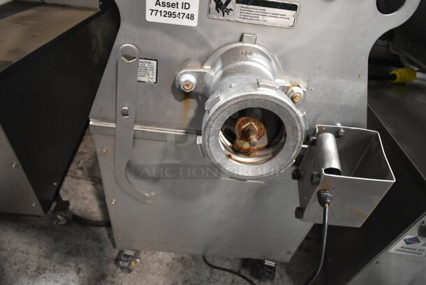 Hobart MG2032 Metal Commercial Floor Style Electric Powered Meat Mixer Grinder w/ Foot Pedal on Commercial Casters. 208 Volts, 3 Phase. Tested and Working! - Image 2 of 8