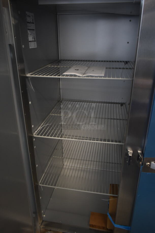 BRAND NEW SCRATCH AND DENT! 2023 Traulsen G20010 Stainless Steel Commercial 2 Door Reach In Cooler w/ Poly Coated Racks. 115 Volts, 1 Phase. Tested and Working! - Image 6 of 8