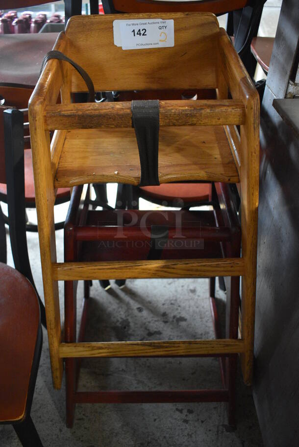 2 Wooden High Chairs. 19x20x28. 2 Times Your Bid!