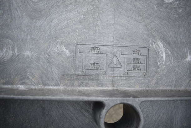 Rubbermaid Black Poly 2 Tier Cart on Commercial Casters.  - Image 5 of 6