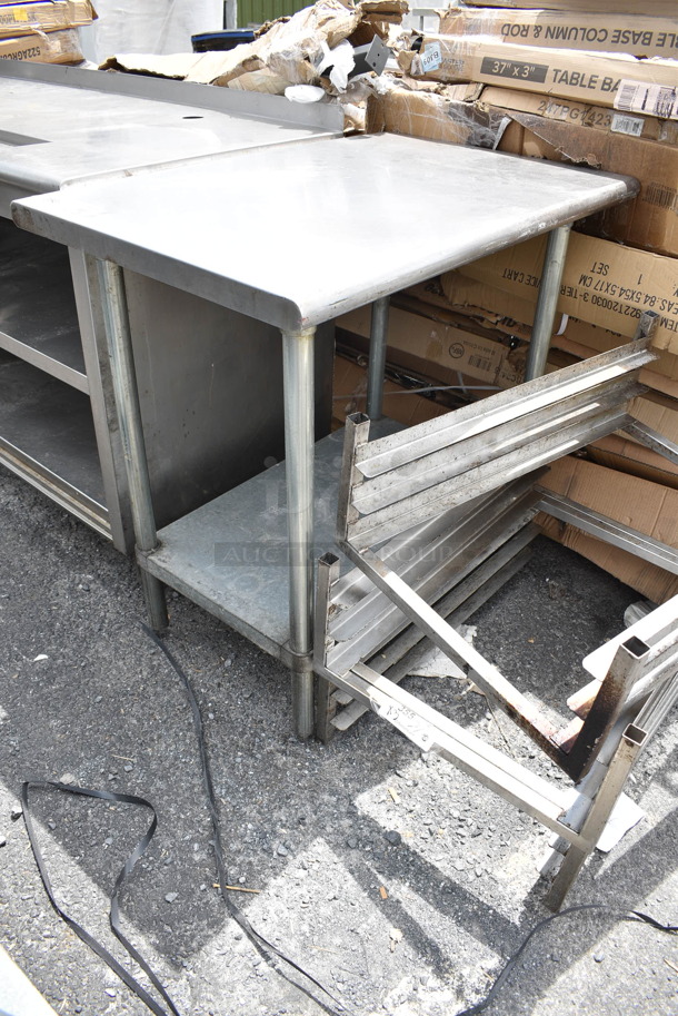 Stainless Steel Table w/ Metal Under Shelf.  - Image 2 of 3