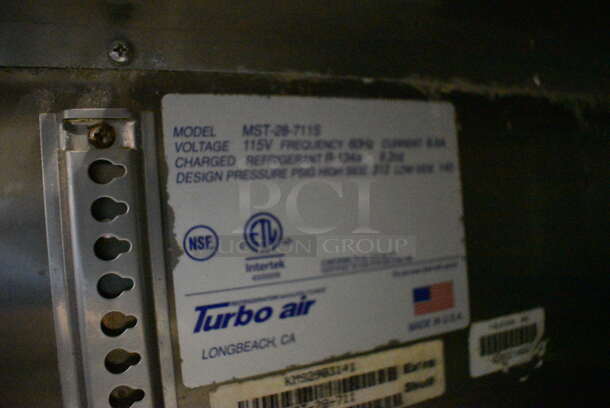 Turbo Air Model MST-26-711S Stainless Steel Commercial Single Door Under Counter Cooler w/ Poly Clear Sneeze Guard. 115 Volts, 1 Phase. 27.5x30x55. Tested and Powers On But Does Not Get Cold - Image 7 of 7