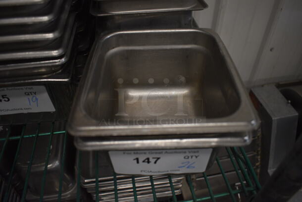 26 Stainless Steel 1/6 Size Drop In Bins. 1/6x4. 26 Times Your Bid! - Image 2 of 3