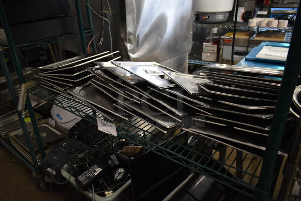 ALL ONE MONEY! Tier Lot of 38 Stainless Steel Drop In Bin Lids - Image 3 of 4