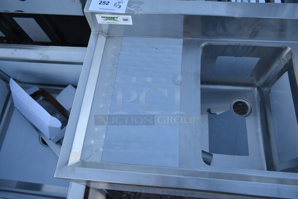BRAND NEW SCRATCH AND DENT! Regency 600B31014213 Stainless Steel Commercial 3 Bay Sink w/ Dual Drain Boards. Bays 10x14. Drain Boards 11.5x15 - Image 5 of 6