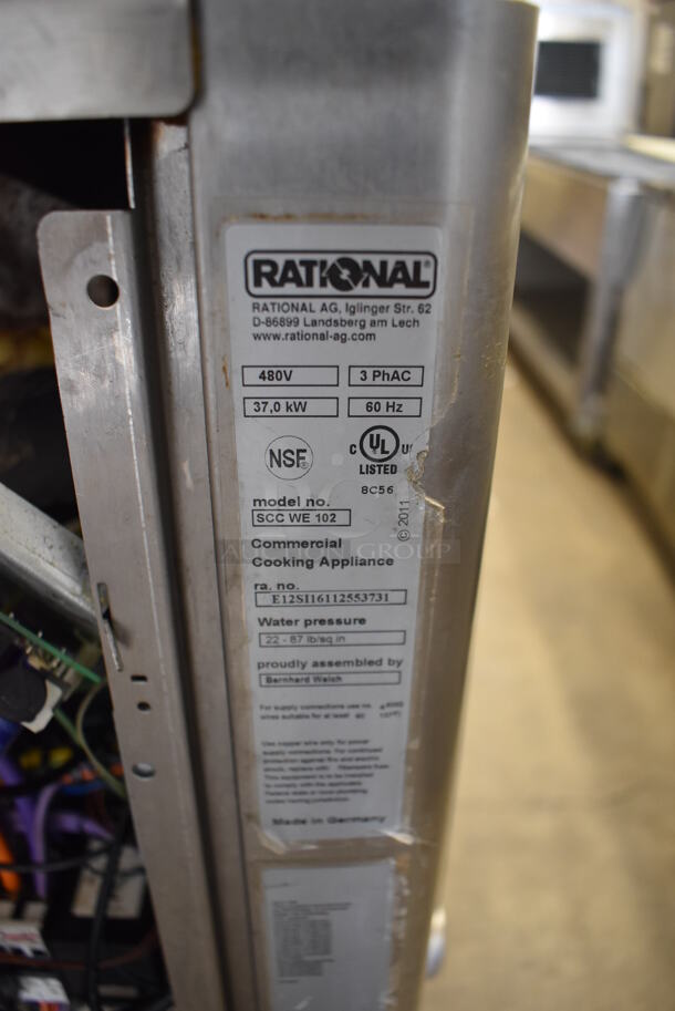 2 2016 Rational Stainless Steel Commercial Combitherm Self Cooking Center Convection Ovens on Commercial Casters. Top Model: SCC WE 62. Bottom Model: SCC WE 102. Picture of Unit Powered on is Included. 480 Volts, 3 Phase. 42x40x73. 2 Times Your Bid! - Image 6 of 9