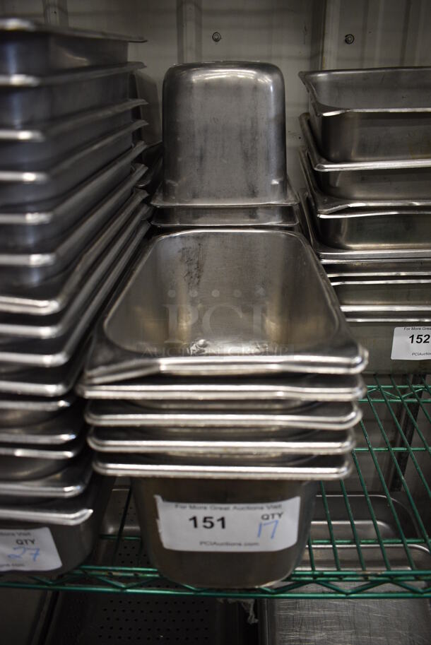 17 Stainless Steel 1/3 Size Drop In Bins. 1/3x6. 17 Times Your Bid!