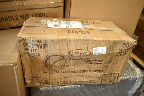 PALLET LOT of 20 BRAND NEW Boxes Including 02122 Marque Napkins, Choice 32 oz Deli Container and Lid, 2 Box Choice Window Sandwich Bakery Bag, 2 Box 433NHT004 Choice Large Size White Plastic T-Shirt, Visoins Black 5" Tasting Forks, 128HD32COMBO ChoiceHD 32 oz. Microwavable Translucent Plastic Deli Container and Lid Combo Pack - 240/Case, 9CPWF Dart White 3 Compartment Famous Service, 760PCC03W Choice White Poly Paper Cold Cup, 5004DNAPWH Choice White Linen-Feel, 500CC20 Choice Clear Plastic Cold Cup, Dart 16RCL Optima White Travel Lid with Reclosable Tab - 1000/Case. 20 Times Your Bid! - Image 10 of 12