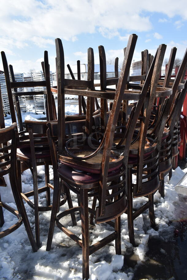 18 Wooden Bar Height Chairs. 18 Times Your Bid! - Image 3 of 6