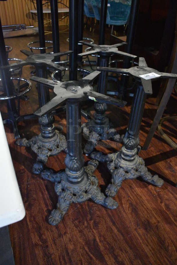 4 Black Metal Ornate Table Bases. 19x19x29. 4 Times Your Bid! (lounge) - Image 3 of 4