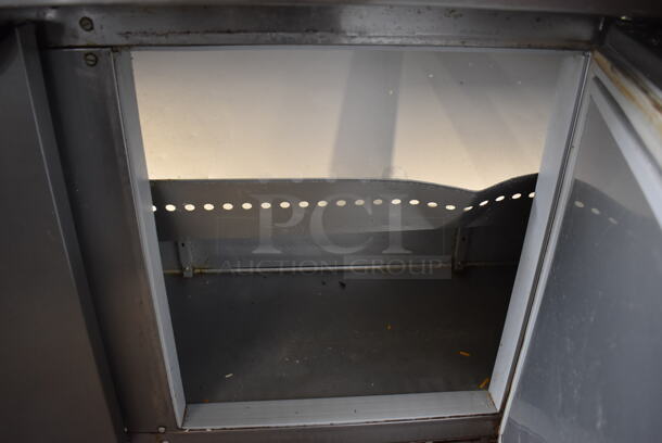 Beverage Air SPE72-30M Stainless Steel Commercial Sandwich Salad Prep Table Bain Marie Mega Top on Commercial Casters w/ 2 Tier Over Shelf. 115 Volts, 1 Phase. 72x38x56. Tested and Working! - Image 7 of 10