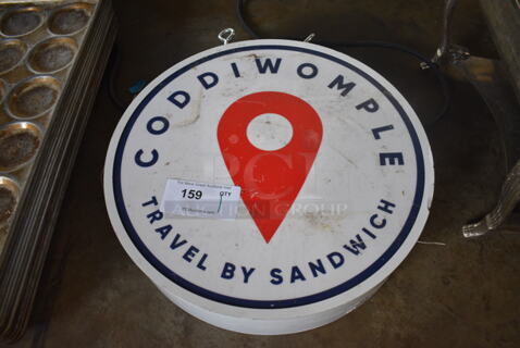 White Coddiwomple Sign. 18x4x18