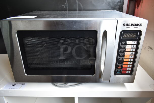 BRAND NEW SCRATCH AND DENT! 2023 Solwave 180MW1000SS Stainless Steel Commercial Countertop Microwave Oven. 120 Volts, 1 Phase.  - Image 3 of 7