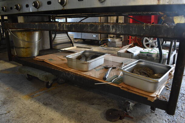 Jade Range Stainless Steel Commercial Natural Gas Powered Flat Top Griddle on Metal Equipment Stand and Metal Under Shelf. 72x32x45 - Image 3 of 6