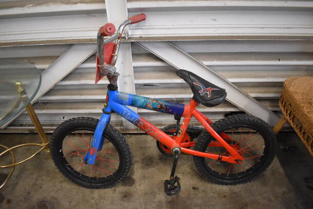 Red and Blue Metal Childrens Bicycle. 22x43x34