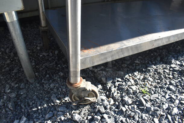 Stainless Steel Table w/ Under Shelf and Back Splash on Commercial Casters. 72x30x40 - Image 4 of 4
