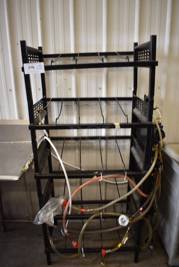 ALL ONE MONEY! Lot of 8 Soda Pumps on Black Metal Soda Rack! 31x20x61 - Image 3 of 3