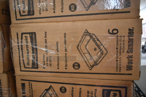6 Boxes of 6 BRAND NEW IN BOX! Rubbermaid FG201P00AMBR Amber Poly 1/9 Size Drop In Bins. 1/9x4. 6 Times Your Bid! - Image 4 of 5