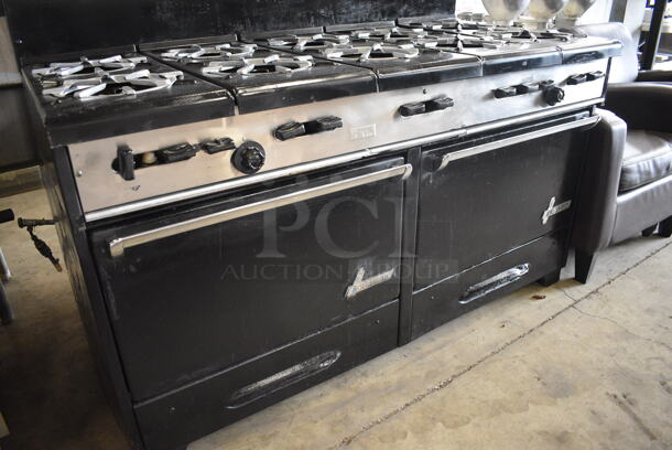Garland Metal Commercial Natural Gas Powered 10 Burner Range w/ 2 Ovens, Over Shelf and Back Splash. 60x31x58 - Image 5 of 8