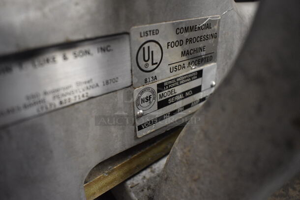 Berkel Model 808 Stainless Steel Commercial Countertop Meat Slicer. 115 Volts, 1 Phase. 28x20x19. Cannot Test Due To Missing Power Switch - Image 5 of 7