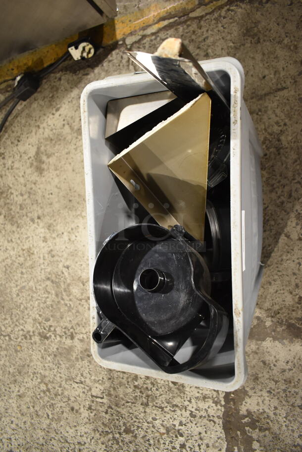 Gray Poly Slim Jim Trash Can w/ Contents. - Image 2 of 3