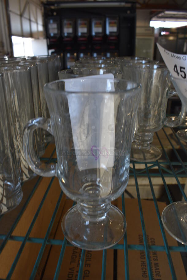 8 Glass Footed Mugs. 4x3x6. 8 Times Your Bid!